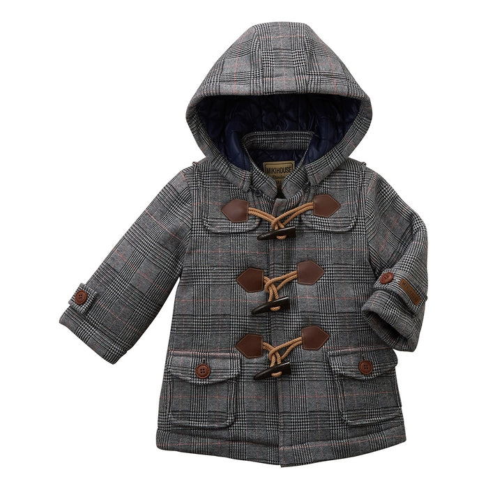 感謝祭】グレンチェック柄ダッフルコート【キャンセル・返品不可