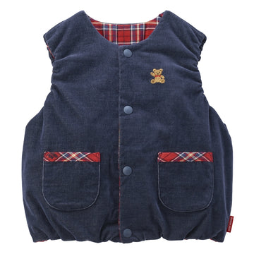 MIKI HOUSEbear reversible vest Navy blue 商品画像