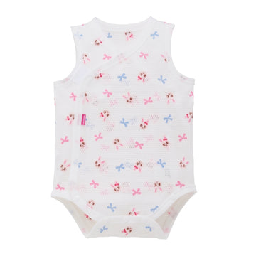 ピュアベールノースリーブ前あきメッシュ天竺ボディシャツ