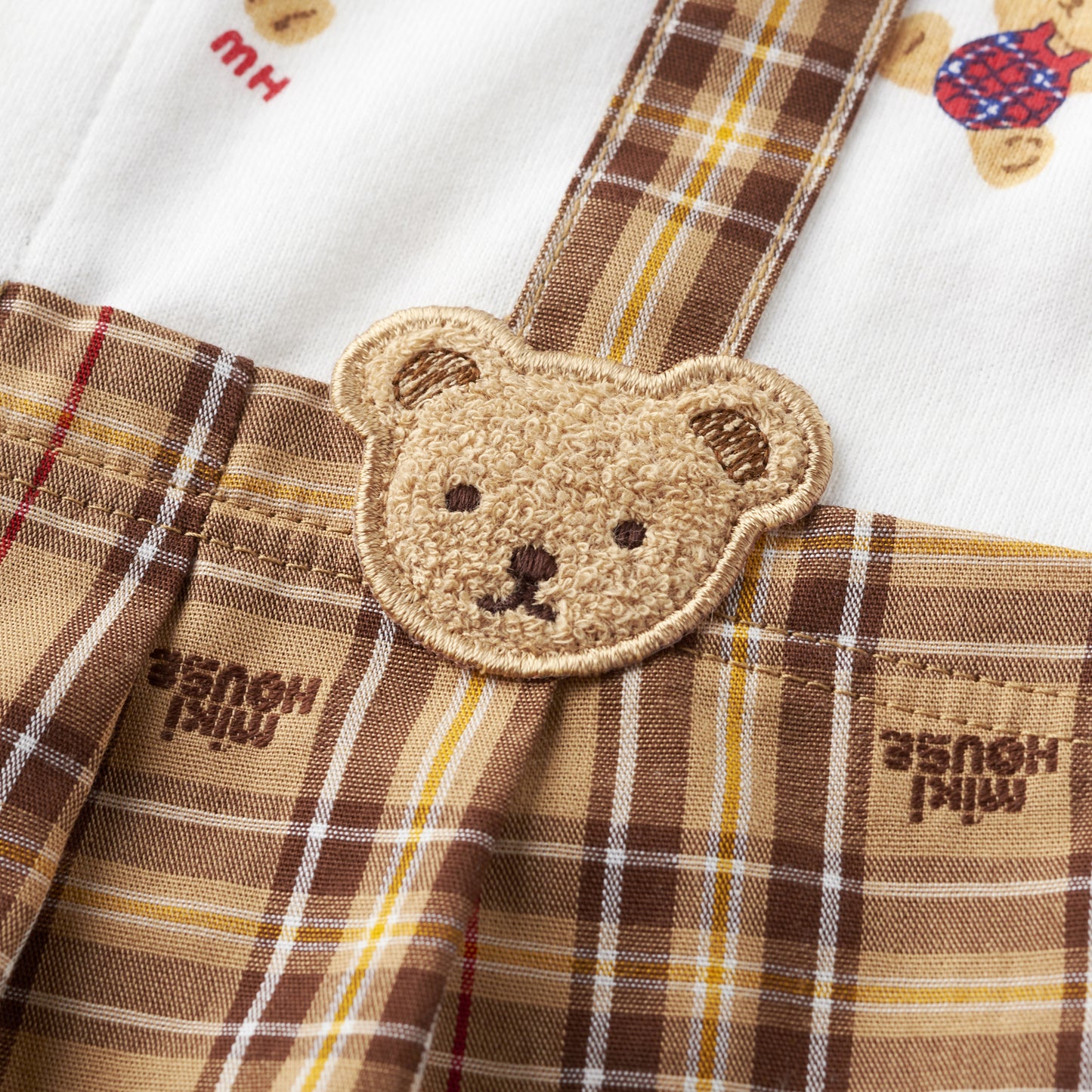 ミキハウスチェックショートオール