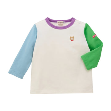 長袖Tシャツ 白×ブルー 商品画像