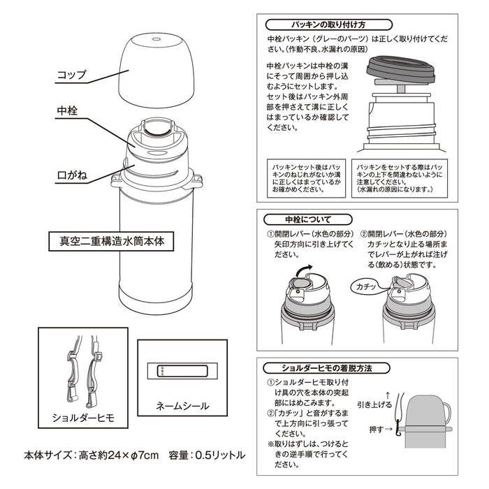 【感謝祭】コミック風ステンレスボトル (500ml)【配送希望日・キャンセル・返品不可】