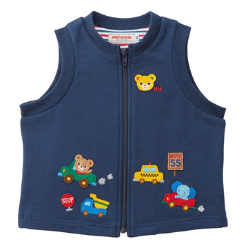 ミニ裏毛パイルベスト 紺 商品画像