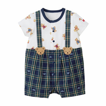 MIKI HOUSEcheck shortalls Navy blue 商品画像