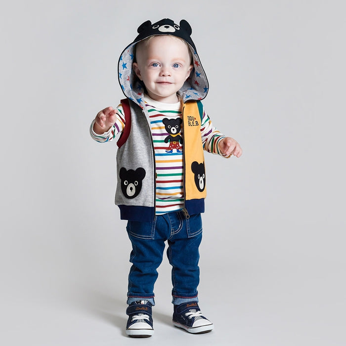 サスペンダーモチーフ長袖Tシャツ