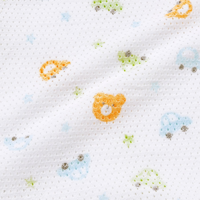 Short sleeve Aki Aki print pattern mesh sheet shirt