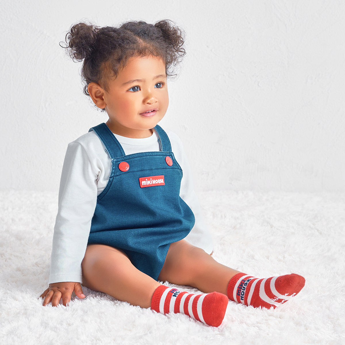 【WEB限定】ストレッチニットデニムロンパース【WebLimited】