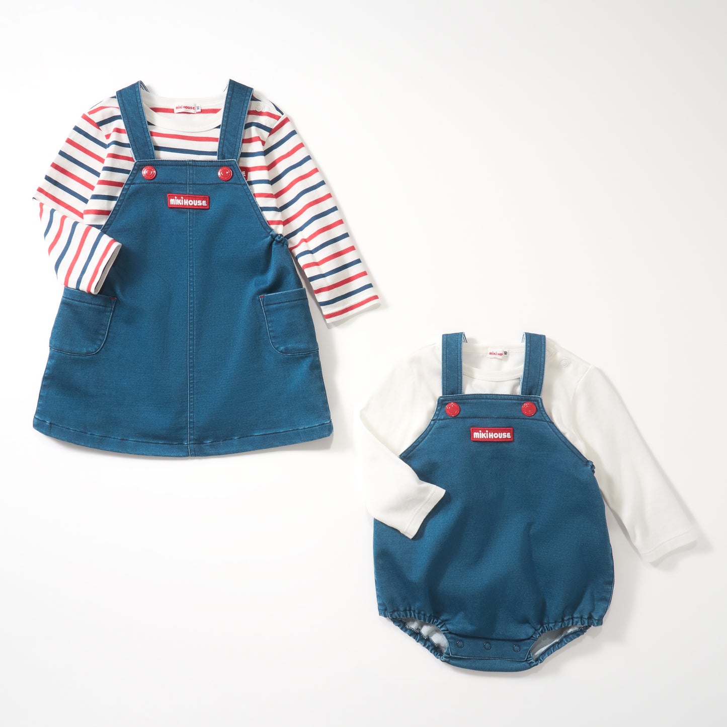 【WEB限定】ストレッチニットデニムロンパース【WebLimited】