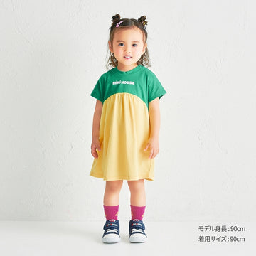 [WEB Limited] Bicolor back logo short sleeve dress [WebLimited]