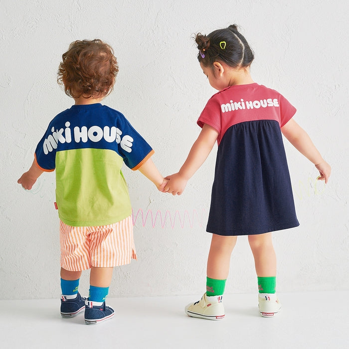 【WEB限定】バイカラーバックロゴ半袖ワンピース【WebLimited】