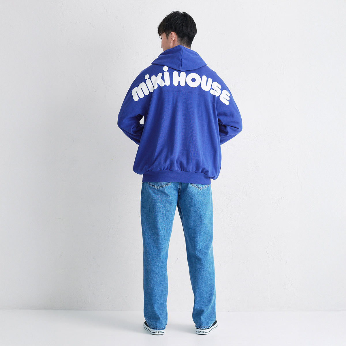 ひろりん　新品　ミキハウス　パーカー　バッグロゴ　ネイビー ひろりん 新品 ミキハウス パーカー バッグロゴ ネイビー WEB