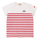Short-sleeved T-shirt with switched chest area