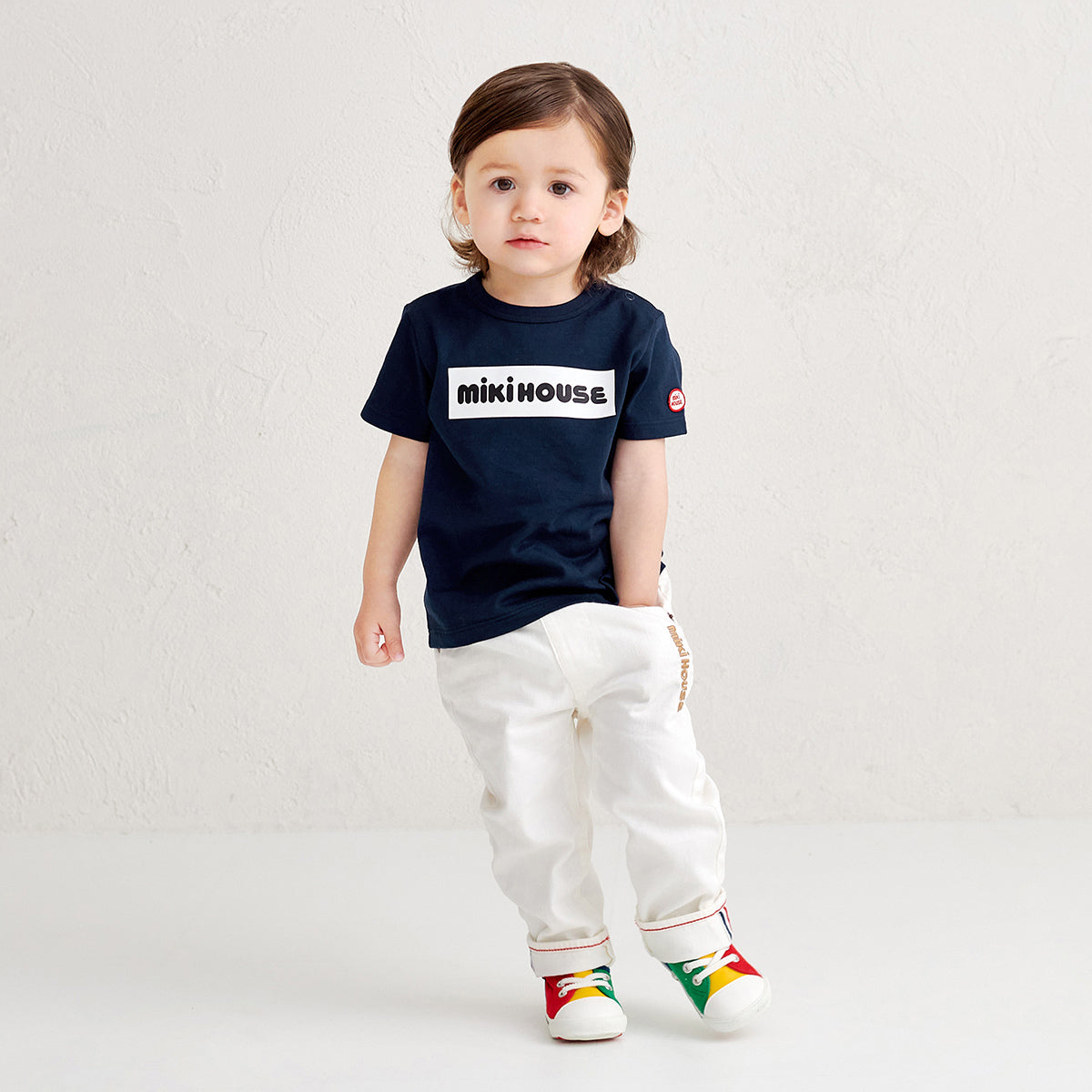 [웹 만] 박스 로고 짧은 슬리브 티셔츠 (어린이를위한)