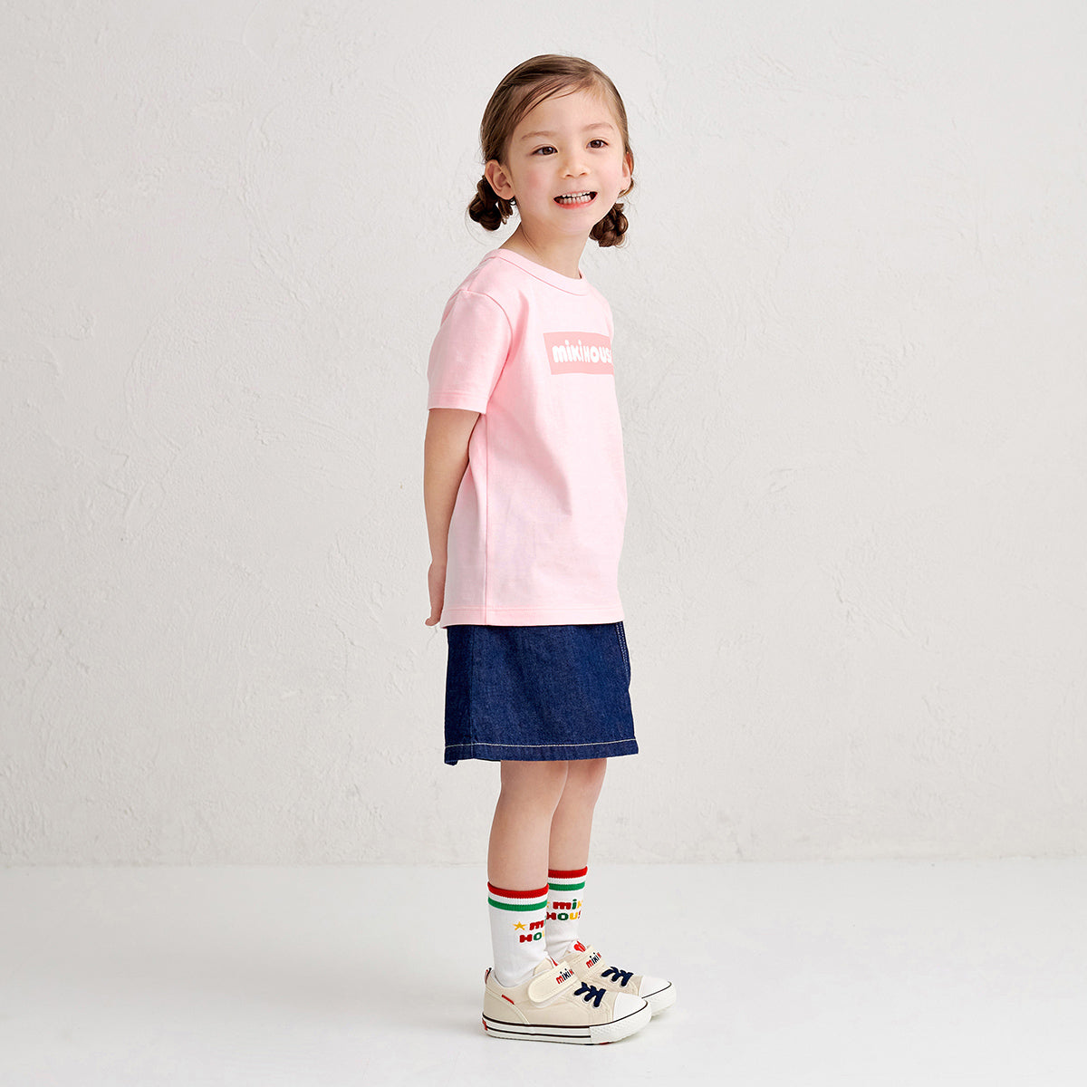 [웹 만] 박스 로고 짧은 슬리브 티셔츠 (어린이를위한)