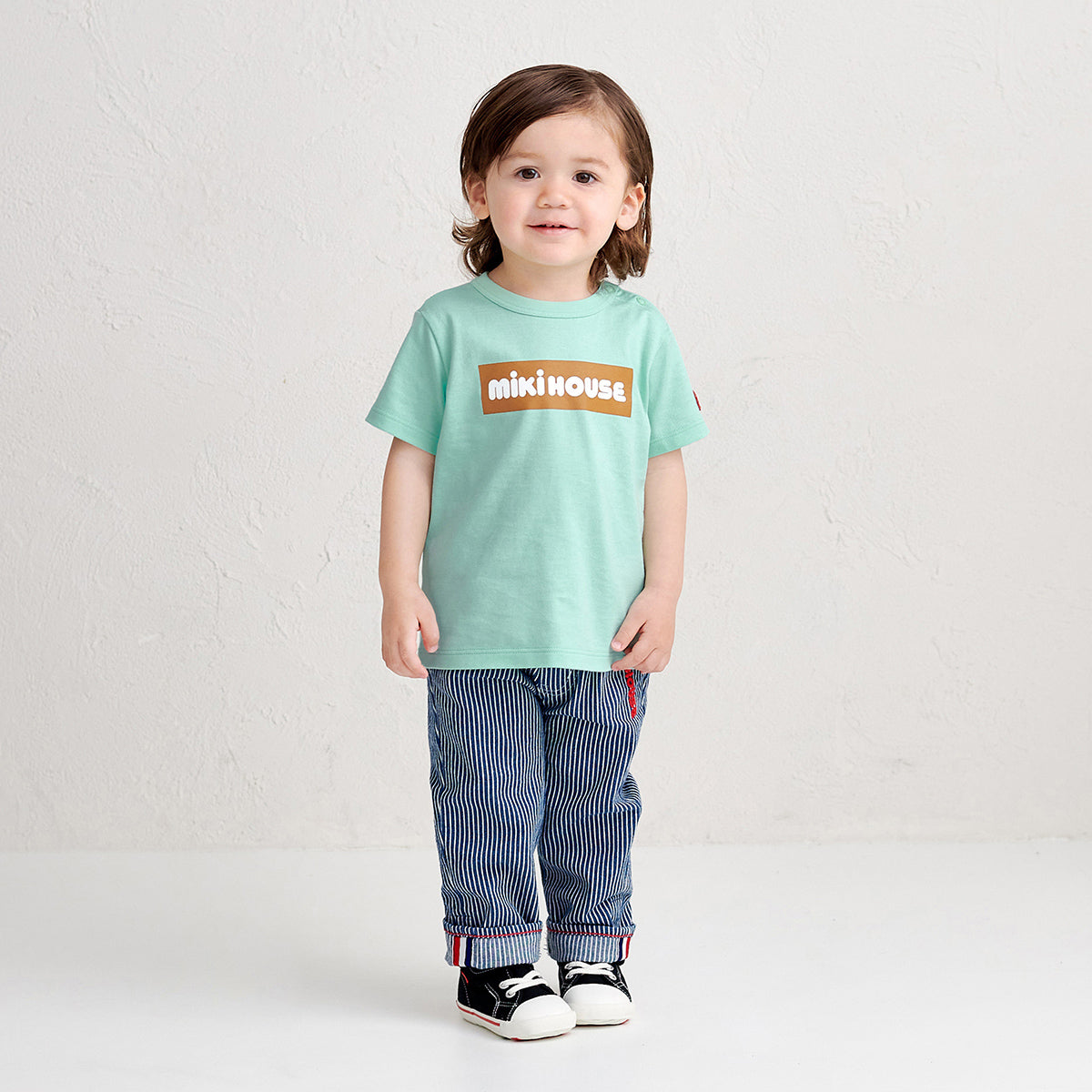 [웹 만] 박스 로고 짧은 슬리브 티셔츠 (어린이를위한)