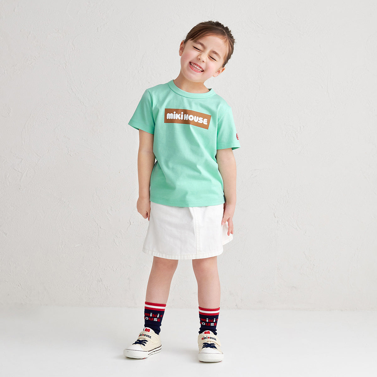 [웹 만] 박스 로고 짧은 슬리브 티셔츠 (어린이를위한)