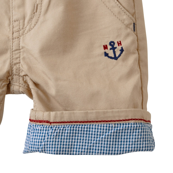 Three-quarter length pants with Ikari mark embroidery