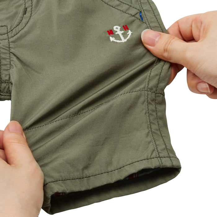 Three-quarter length pants with Ikari mark embroidery