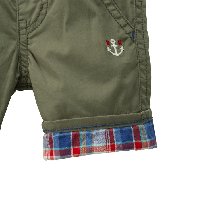 Three-quarter length pants with Ikari mark embroidery