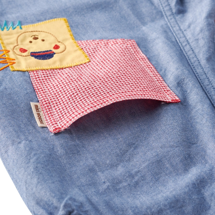 ミキハウスベア ５分丈オーバーオール