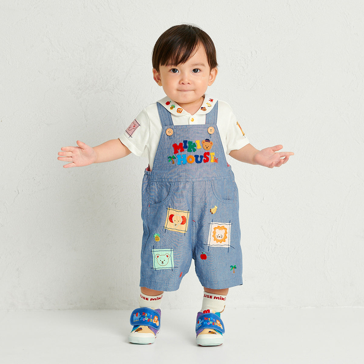 ミキハウスベア ５分丈オーバーオール