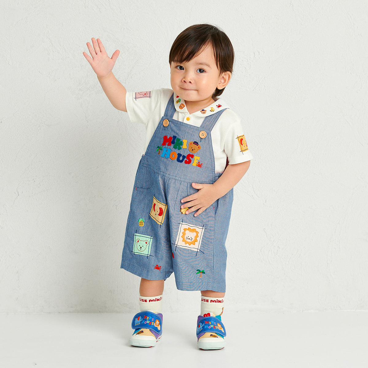 ミキハウスベア ５分丈オーバーオール