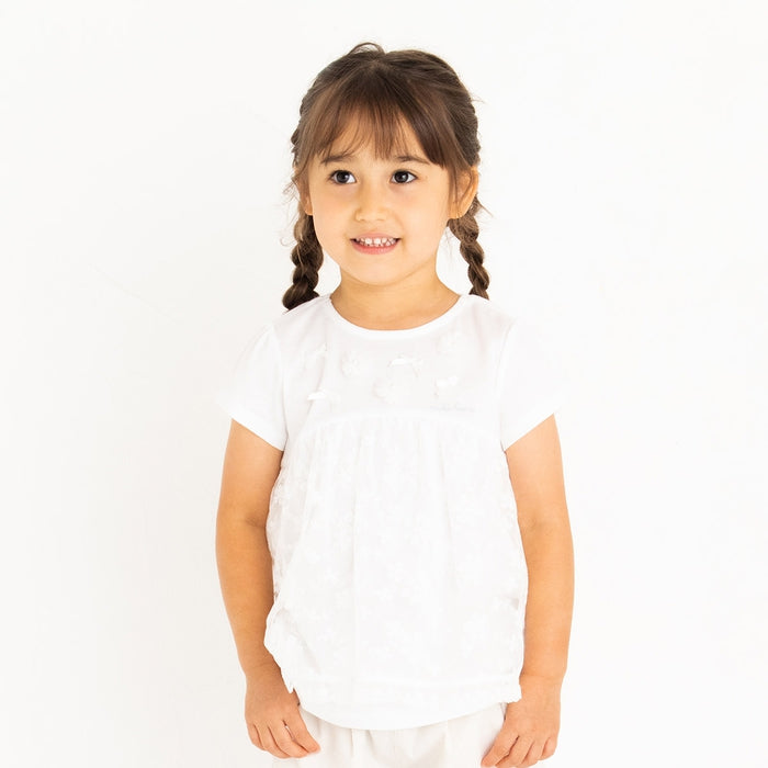 T-shirt with tulle lace