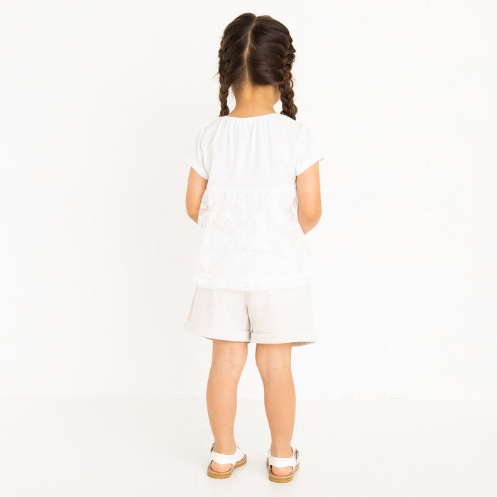 T-shirt with tulle lace