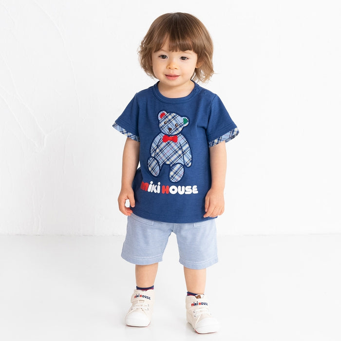 [Thanksgiving] Check Bear Short Sleeve T-Shirt [Cancellation/Return Not Possible]