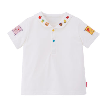 MIKI HOUSEbear short sleeve blouse