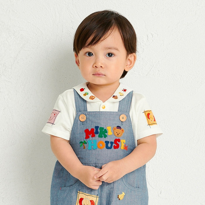 MIKI HOUSEbear short sleeve blouse