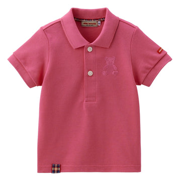MIKI HOUSEbear short sleeve polo shirt rose 商品画像