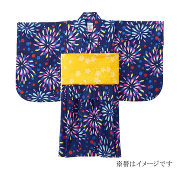 烟花图案浴衣（女孩用） 绀 商品画像