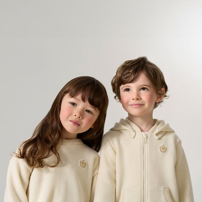 【ゴールドレーベル】カシミヤ吊り編み裏毛トレーナー