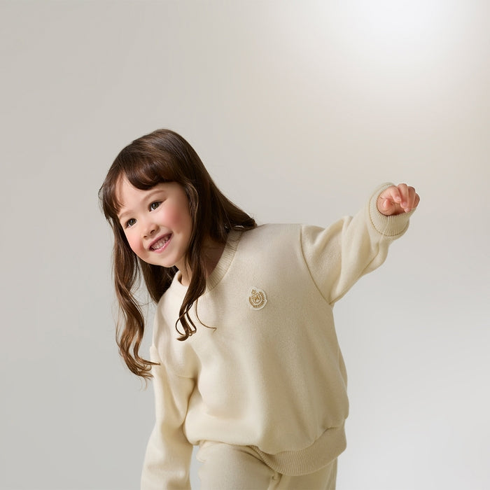 【ゴールドレーベル】カシミヤ吊り編み裏毛トレーナー