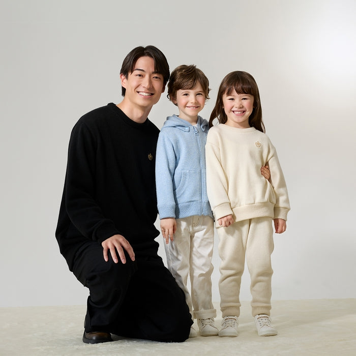 【ゴールドレーベル】カシミヤ吊り編み裏毛トレーナー