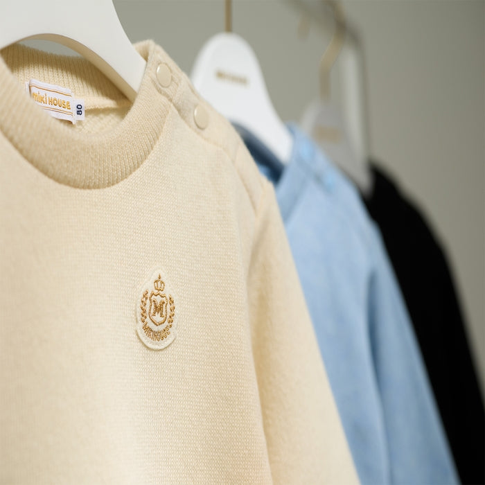 【ゴールドレーベル】カシミヤ吊り編み裏毛トレーナー