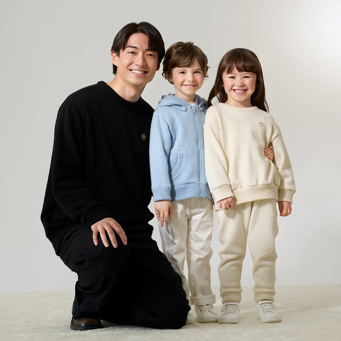 【ゴールドレーベル】カシミヤ吊り編み裏毛トレーナー（大人用）