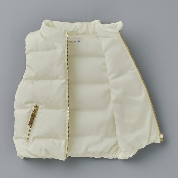 【ゴールドレーベル】ジャカード織 ダウンベスト