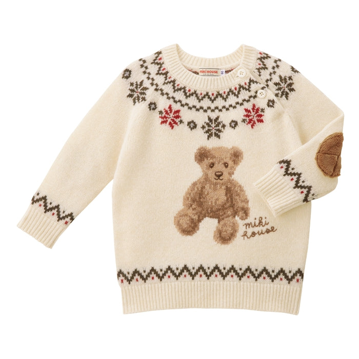 感謝祭】ミキハウスベアセーター【キャンセル・返品不可