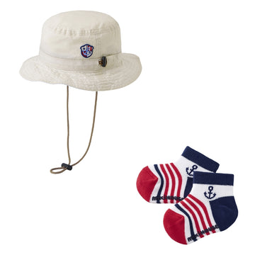 [WEB limited] UV protection sunshade hat and socks set