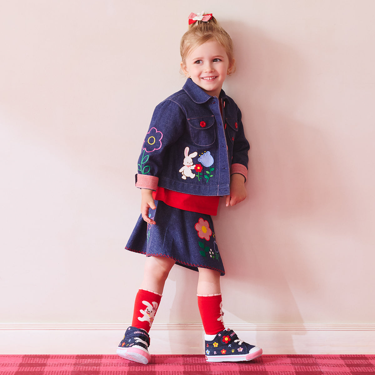 【チエコサク】お花柄セカンドベビーシューズ