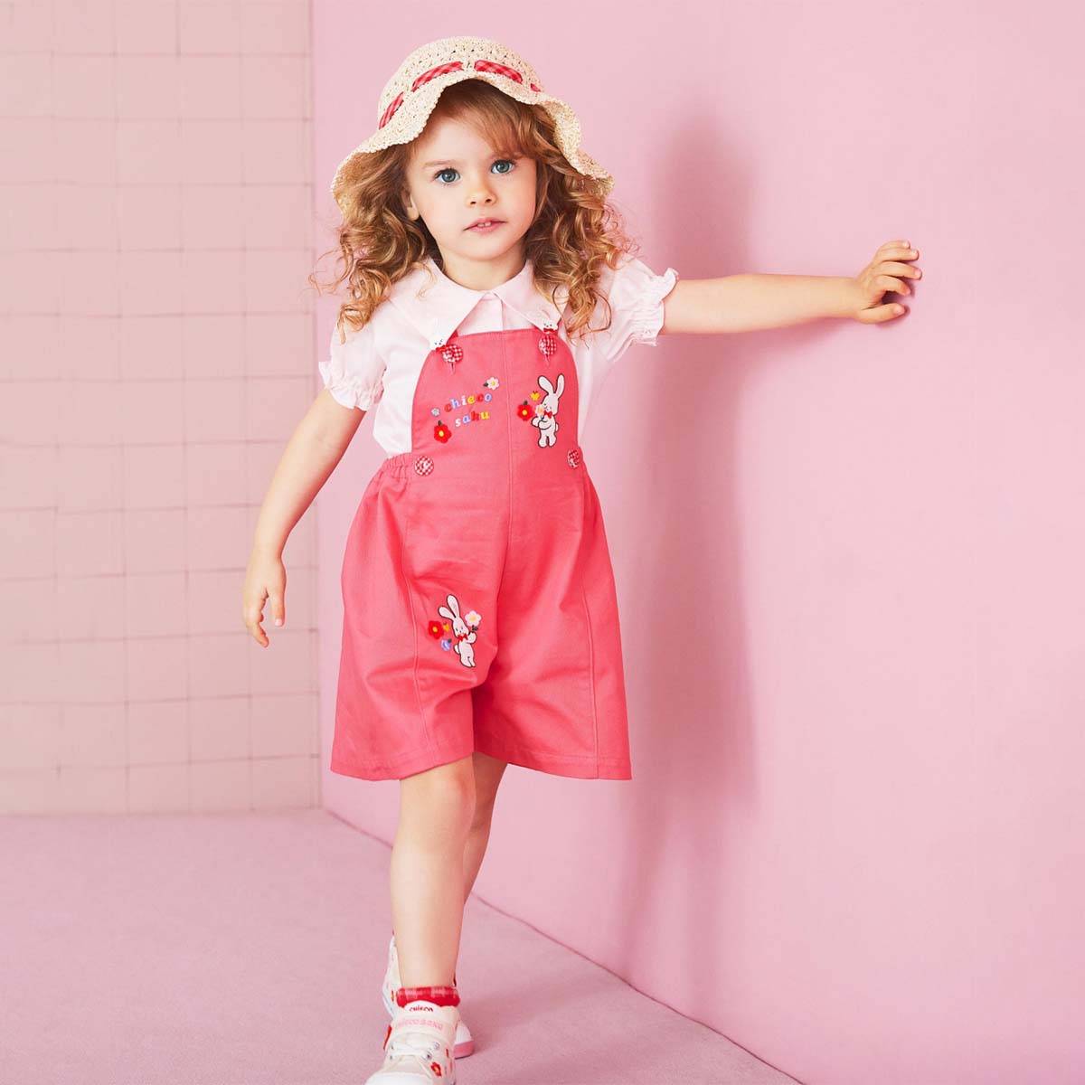 【チエコサク】5分丈サロペット