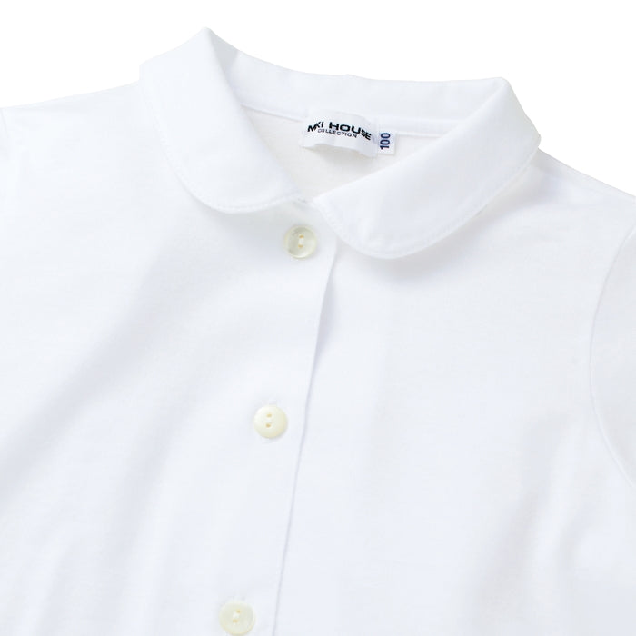 Round collar long sleeve blouse made of jersey material