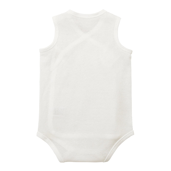 ピュアベールノースリーブ前あきメッシュ天竺ボディシャツ