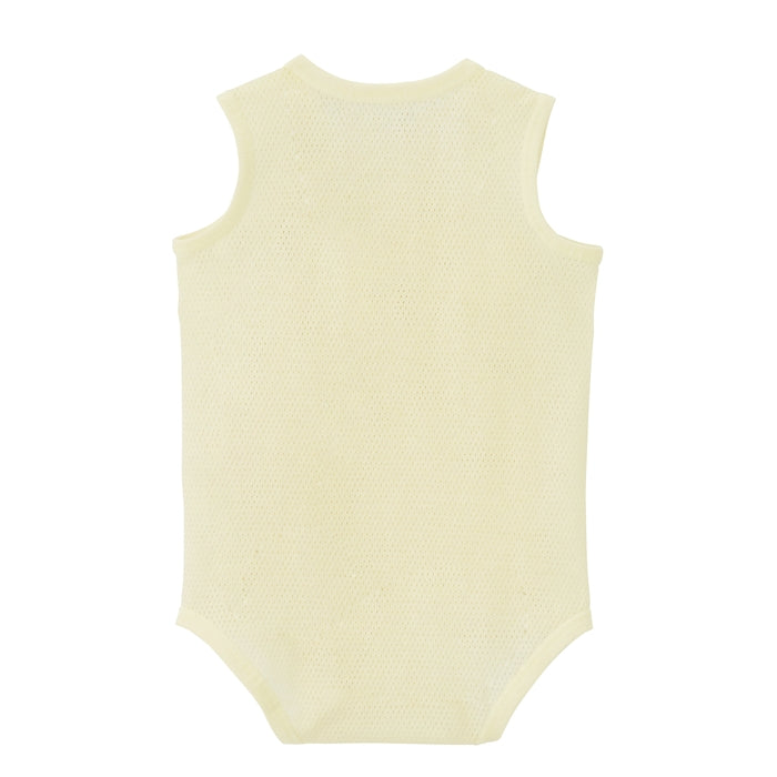 ピュアベールノースリーブ前あきメッシュ天竺ボディシャツ