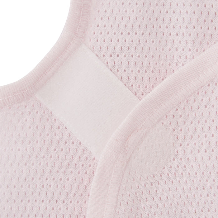 ピュアベールノースリーブ前あきメッシュ天竺ボディシャツ