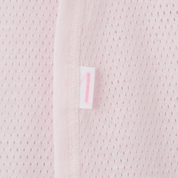 ピュアベールノースリーブ前あきメッシュ天竺ボディシャツ