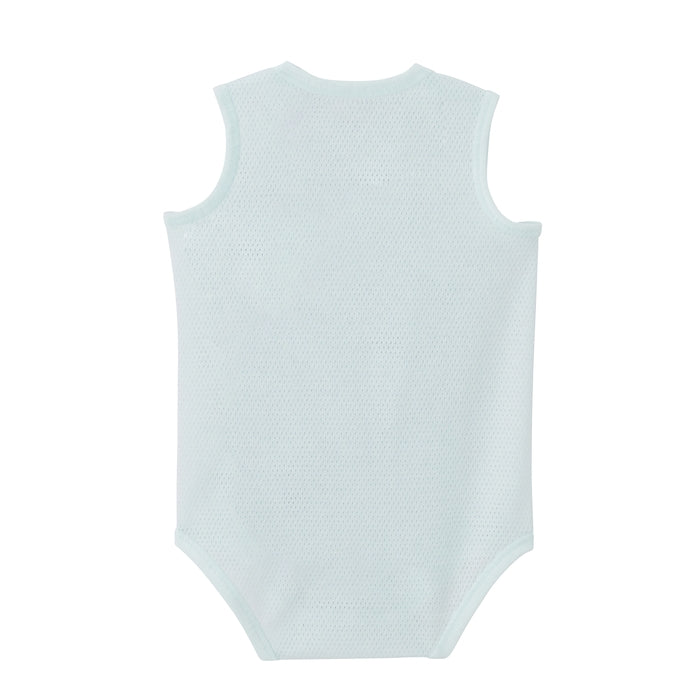 ピュアベールノースリーブ前あきメッシュ天竺ボディシャツ