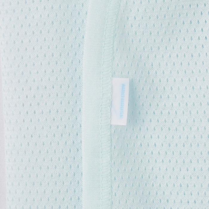 ピュアベールノースリーブ前あきメッシュ天竺ボディシャツ